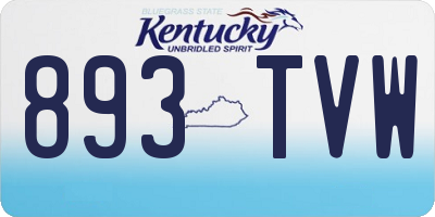 KY license plate 893TVW