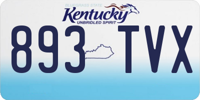 KY license plate 893TVX