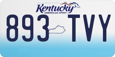 KY license plate 893TVY