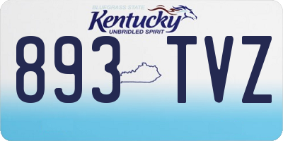 KY license plate 893TVZ