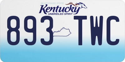 KY license plate 893TWC