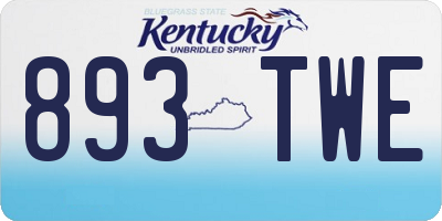 KY license plate 893TWE