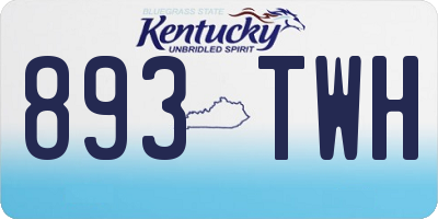 KY license plate 893TWH
