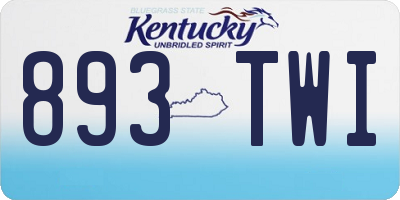 KY license plate 893TWI
