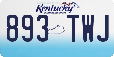 KY license plate 893TWJ