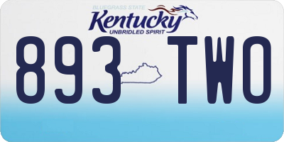 KY license plate 893TWO