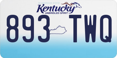 KY license plate 893TWQ
