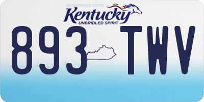 KY license plate 893TWV