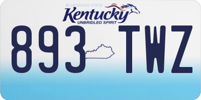KY license plate 893TWZ
