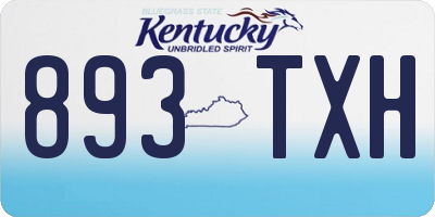KY license plate 893TXH