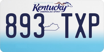 KY license plate 893TXP