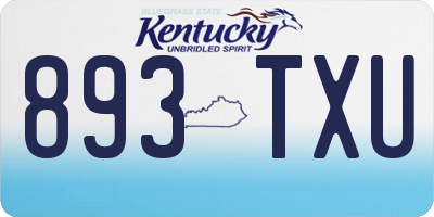 KY license plate 893TXU