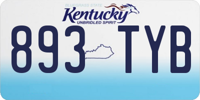 KY license plate 893TYB