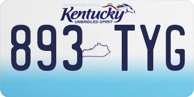 KY license plate 893TYG