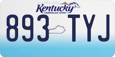 KY license plate 893TYJ