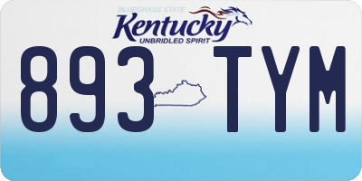 KY license plate 893TYM