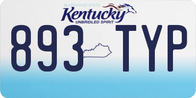 KY license plate 893TYP