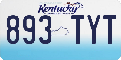 KY license plate 893TYT