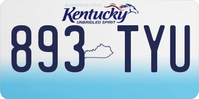 KY license plate 893TYU