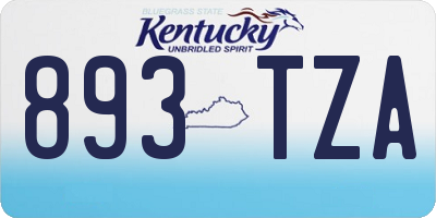 KY license plate 893TZA