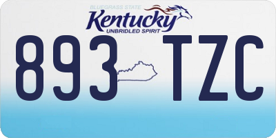 KY license plate 893TZC