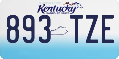KY license plate 893TZE