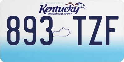 KY license plate 893TZF