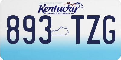 KY license plate 893TZG