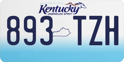 KY license plate 893TZH