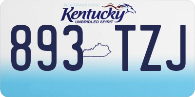 KY license plate 893TZJ