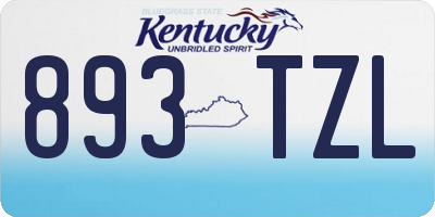 KY license plate 893TZL