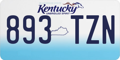 KY license plate 893TZN