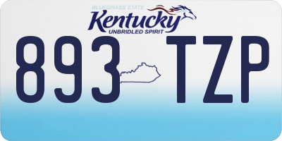 KY license plate 893TZP