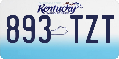KY license plate 893TZT