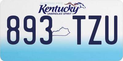 KY license plate 893TZU