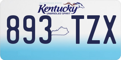KY license plate 893TZX