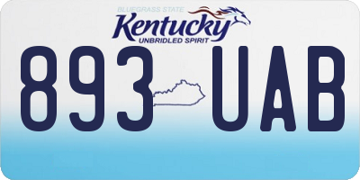 KY license plate 893UAB