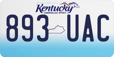 KY license plate 893UAC