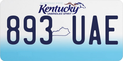 KY license plate 893UAE