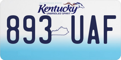 KY license plate 893UAF