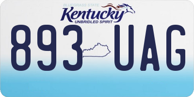 KY license plate 893UAG