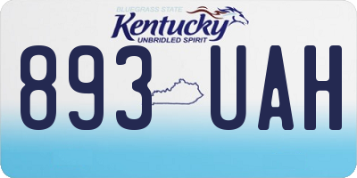 KY license plate 893UAH
