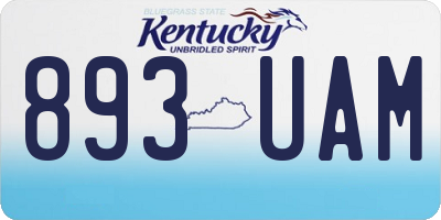 KY license plate 893UAM