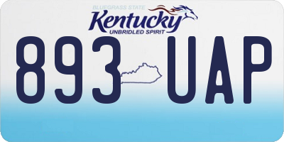 KY license plate 893UAP