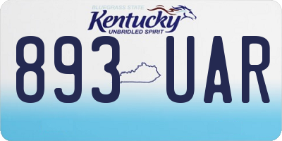 KY license plate 893UAR