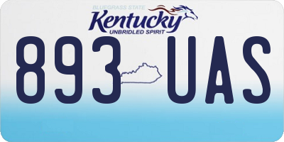 KY license plate 893UAS
