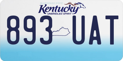 KY license plate 893UAT