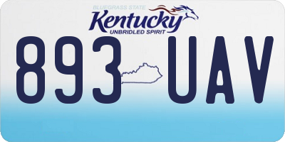 KY license plate 893UAV