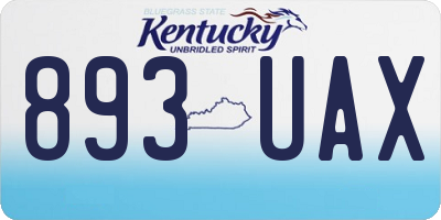 KY license plate 893UAX