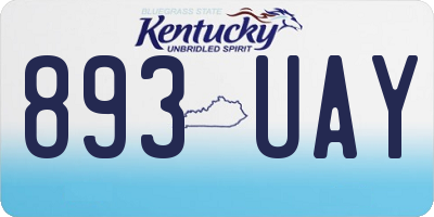 KY license plate 893UAY